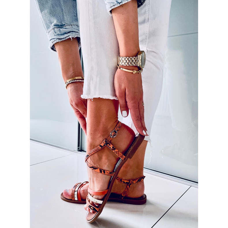 Bavi Orange damsandaler 1