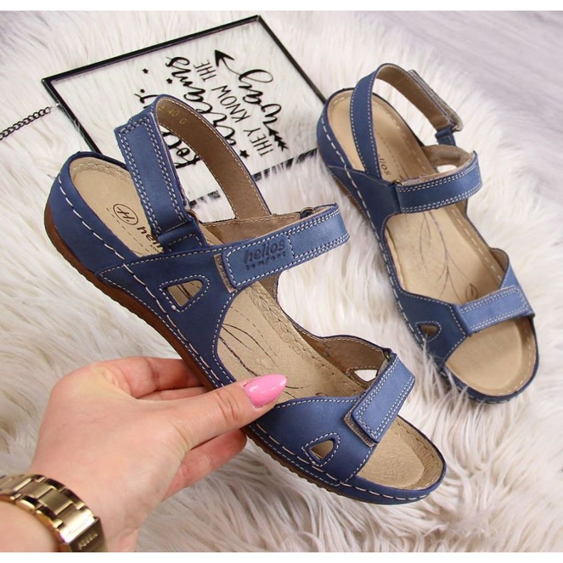 Bekväma sandaler Helios W H205A marinblå 1