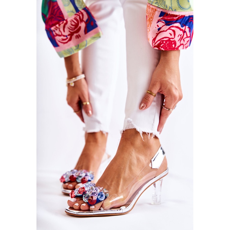 S.Barski Eleganta pumps med Silver Amalia Ornament färglös 1