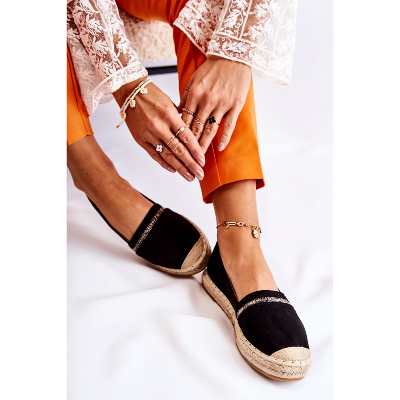 S.Barski Klassiska kvinnors svarta Slip-On Espadrilles Cersei 2