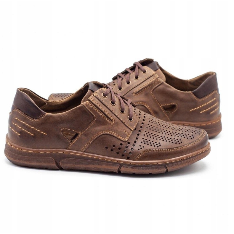 Polbut J55 vardagsskor för män för sommar, bruna 4