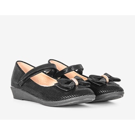 Svarta barnballerinor med Tienne-rosett 1