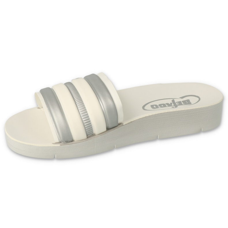 Befado Foam Children's Flip Flops 067Y001 Vit med grå ränder 1