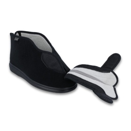 Dr.ORTO Befado herrtofflor med kardborreband 987M002 svart, silver(Ag) foder 2