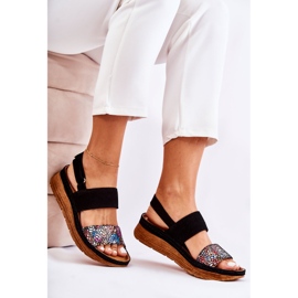 Läder Damsandaler Maciejka 04142-20 Svart mångfärgad 2