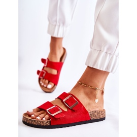 Röda Misandei Slip On Tofflor för kvinnor 2