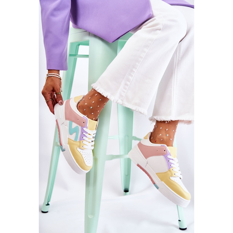 PS1 Damsportskor, vita och gula Francis mångfärgad 1