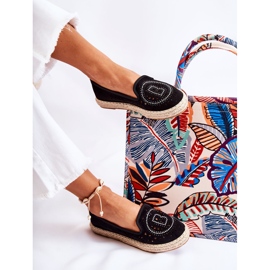 S.Barski Meredith Black Openwork Slip-on Espadrilles dam svart 2