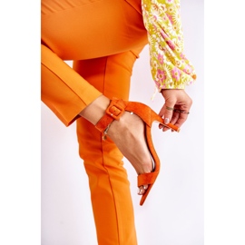 Damsandaler i mocka på en klack Orange Marconi 1