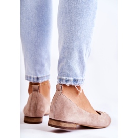 Mockaballerinor för kvinnor med dekoration Nicole 2746 Beige 2