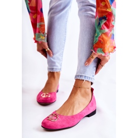 Mockaballerinor för kvinnor med Nicole-dekoration 2746 Fuchsia rosa 1