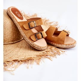 PG1 Klassiska mocka tofflor dam Camel Casilda brun 1