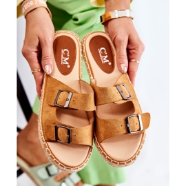 PG1 Klassiska mocka tofflor dam Camel Casilda brun 2