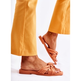 Moderiktiga mocka-orange Lorrie-tofflor för kvinnor 2