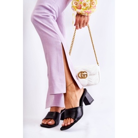 PG1 Läder Klassiska Tofflor På Klack Svart Talena 2