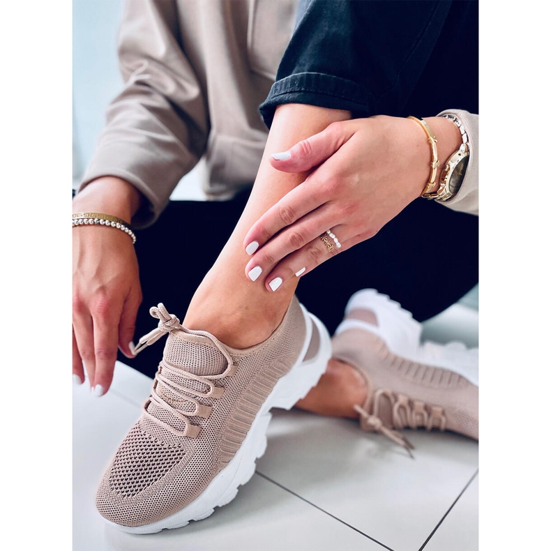 Thorne Khaki socksneakers beige 1