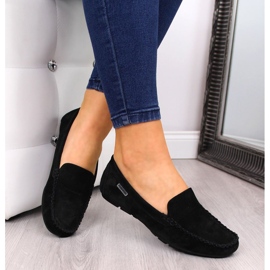 Svarta läder loafers för kvinnor Vinceza 1