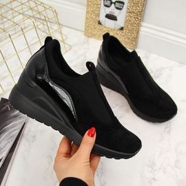 Svarta wedge sneakers för kvinnor Vinceza 2