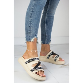 Beige Laura La.Fi plattformstofflor 1