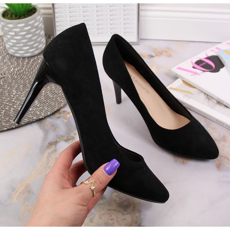 Pumps stilettmocka svart Sergio Leone 1