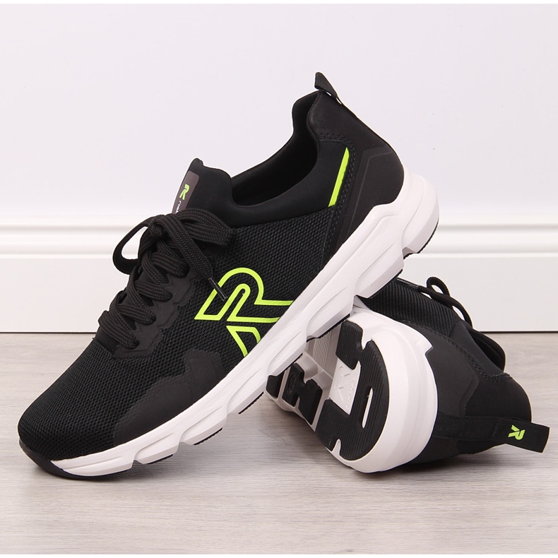 Rieker 07802-01 sportskor för män i svart mesh 1