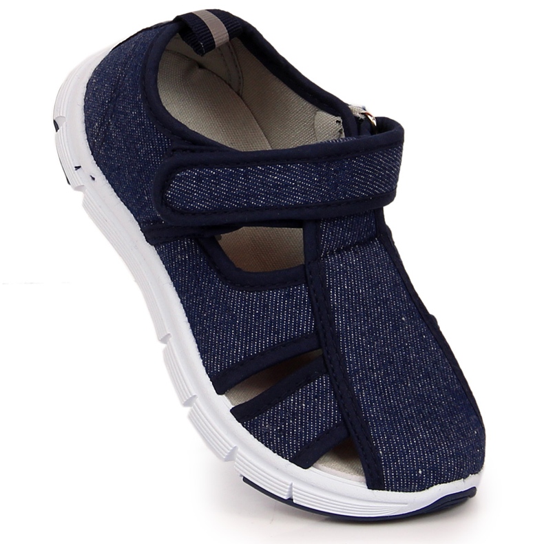 Atletico marinblå sneakers för pojkar med kardborre 1