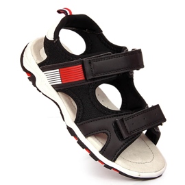 Svarta American Club pojksandaler med kardborreband 1