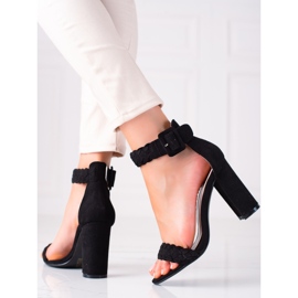 SHELOVET Sandaler i mocka på en bar svart 2