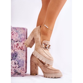 Lewski Shoes Fashionabla Pumps På Plattformen Och En Bar Lewski Skor 3197 Beige 1