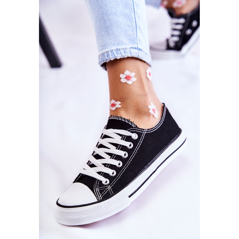 PJ1 Klassiska sneakers för kvinnor, bundna svarta Be Mine 1