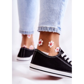 PJ1 Klassiska sneakers för kvinnor, bundna svarta Be Mine 2