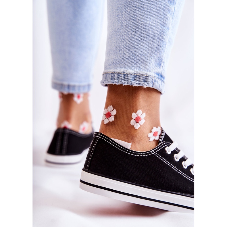 PJ1 Klassiska sneakers för kvinnor, bundna svarta Be Mine 2