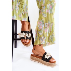 PS1 Kvinnors Tofflor På Plattformen Med Skal Svart Tolia 2