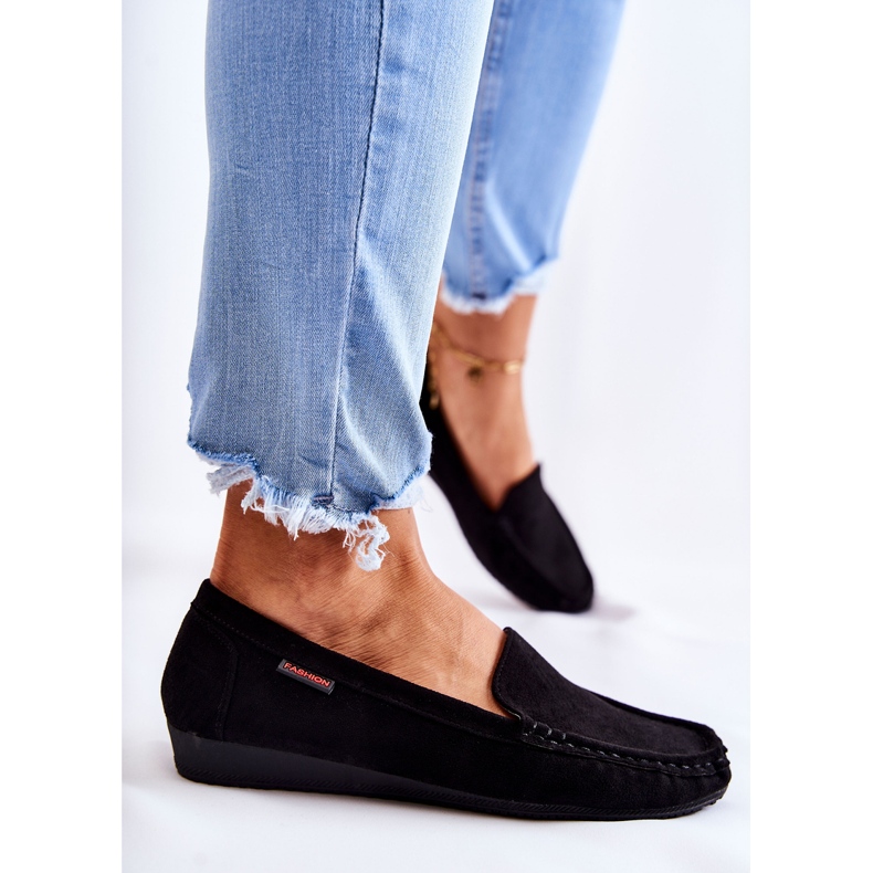 PH1 Svart Wedge Loafers i mocka för kvinnor La Cava 1