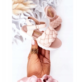 Flickasandaler med rosa fläta 5