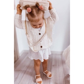 Flickasandaler med rosa fläta 1