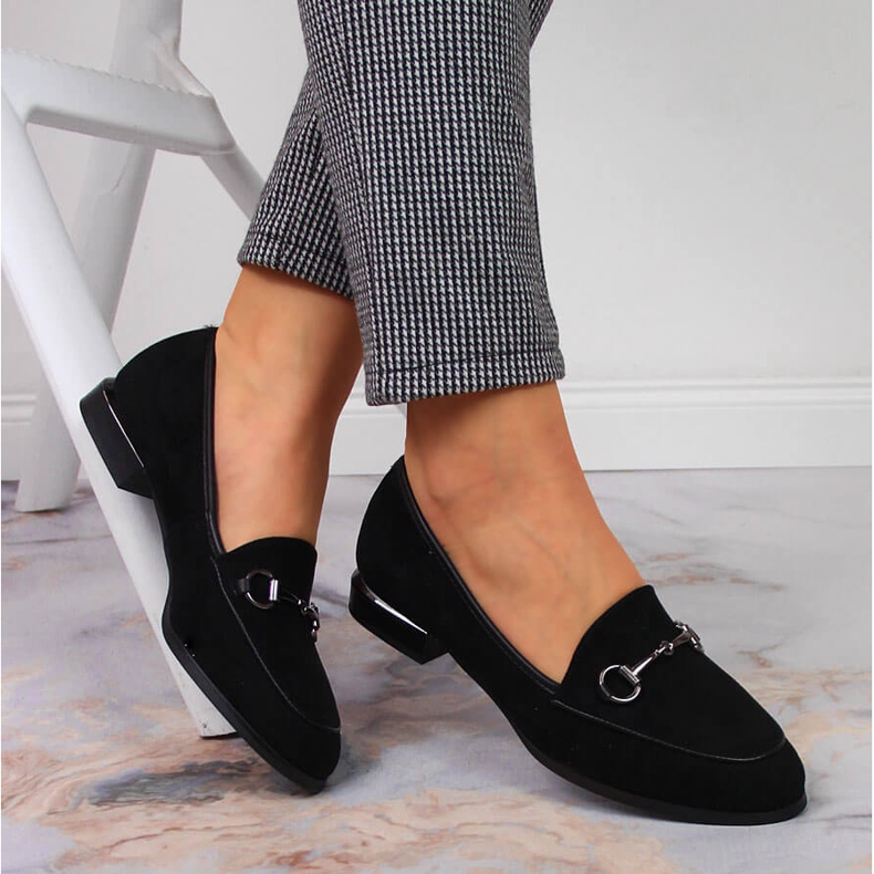 Damskor mockasiner med svart Jezzi dekoration 1