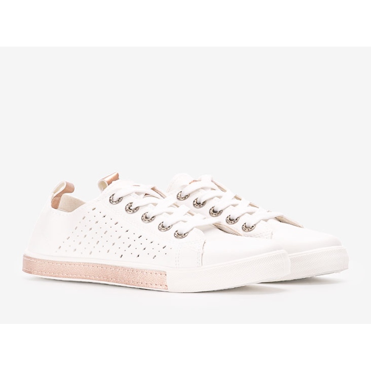 Impi vita och rosa sneakers för kvinnor gyllene 1
