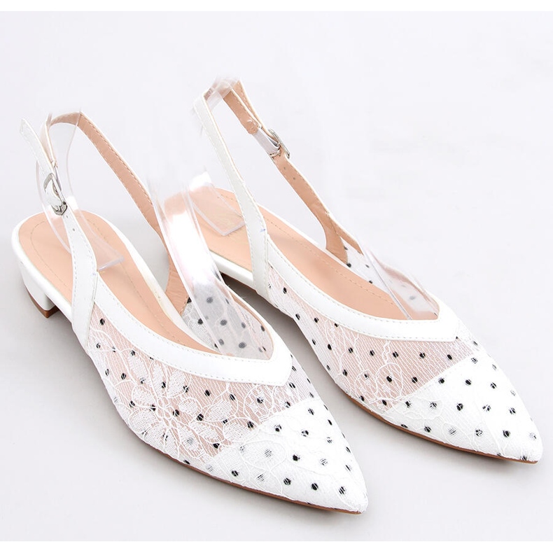 Spetsballerinor utan klack Margo White vit 1