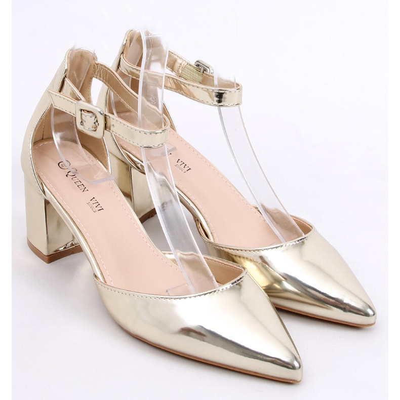Högklackade pumps, lackerade Payton Gold gyllene 1