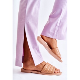 PG1 Lädertofflor för kvinnor med Quiltning Mörk Beige Raula 2