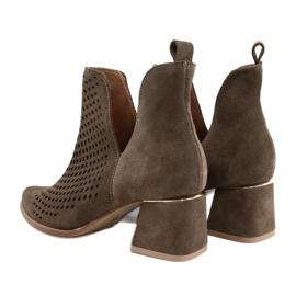 Lewski Shoes Mocka Openwork Boots Lewski Skor 3165 jordvelour brun 6