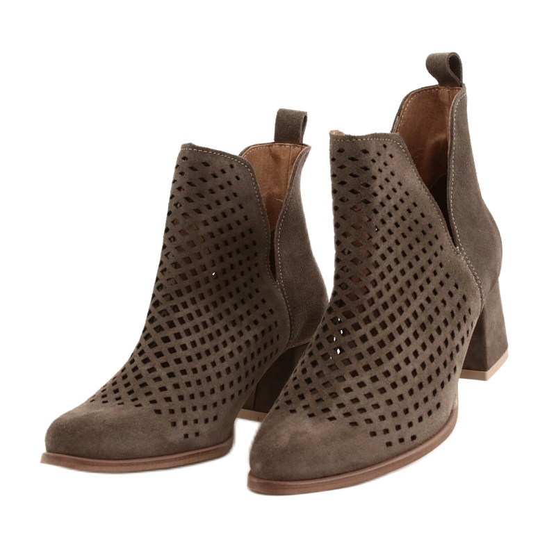 Lewski Shoes Mocka Openwork Boots Lewski Skor 3165 jordvelour brun 4