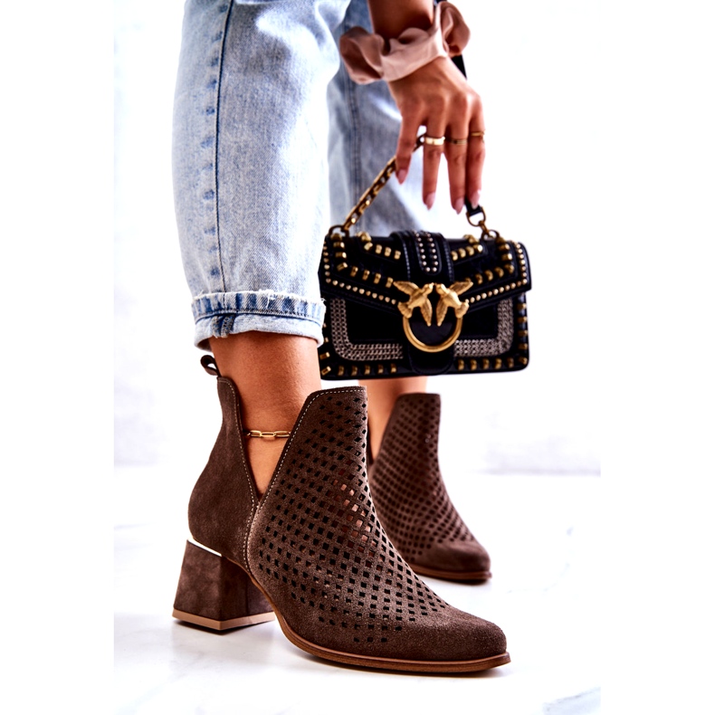 Lewski Shoes Mocka Openwork Boots Lewski Skor 3165 jordvelour brun 1