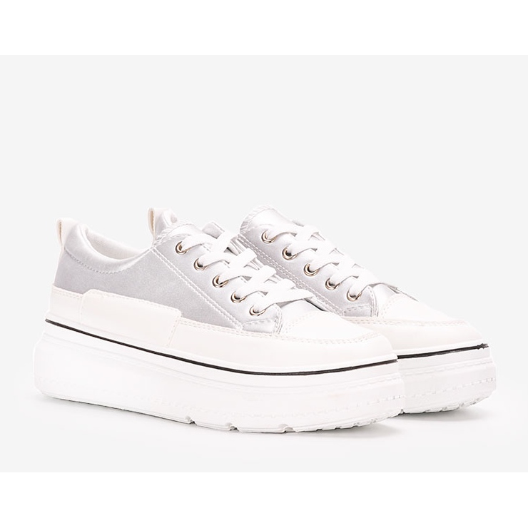 Silver sneakers på Anastaz-plattformen vit 1
