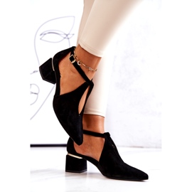 Mocka Pumps On Heel Laura Messi 2309 Svart 4