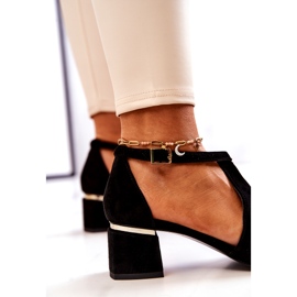 Mocka Pumps On Heel Laura Messi 2309 Svart 1