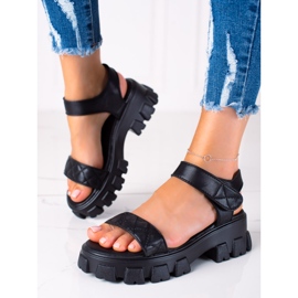 SHELOVET Sandaler med kardborreband svart 1