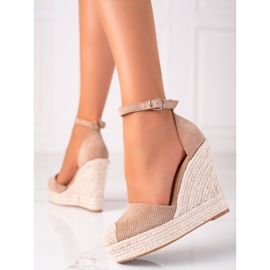 SHELOVET Espadrilles On Wedge Sandals beige 2