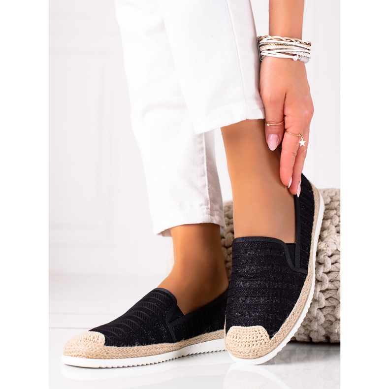 SHELOVET Slip-on espadrillor svart 1